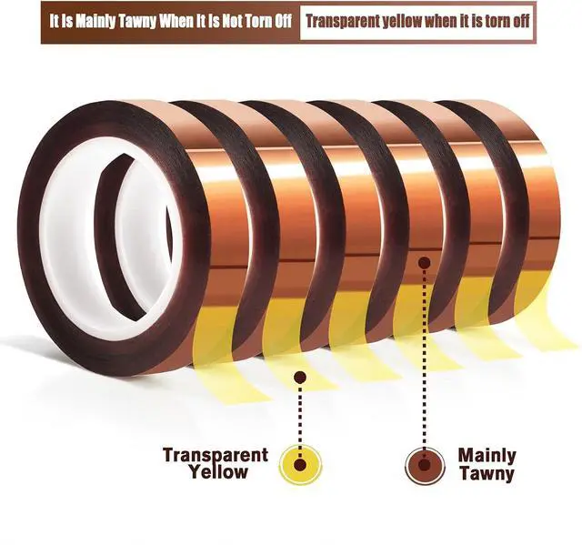 Alt view image 6 of 7 - MEBMIK 6 Rolls 10mm x16m(52FT) Heat Tape High Temperature Heat Resistant Tape Heat Transfer Tape for Heat Sublimation Press Vinyl,No Residue