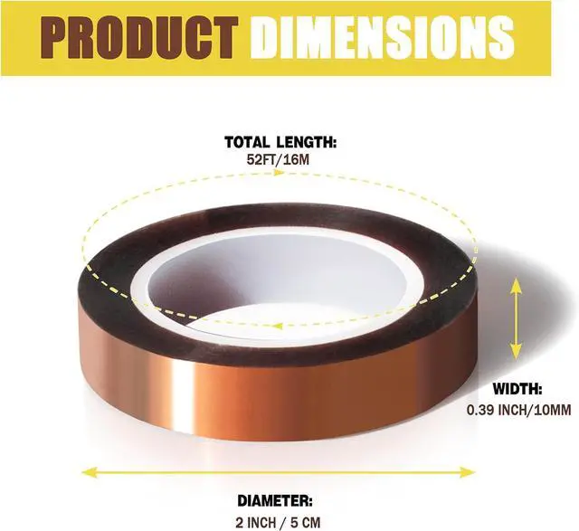 Alt view image 2 of 7 - MEBMIK 2 Rolls 10mm x16m(52FT) Heat Tape High Temperature Heat Resistant Tape Heat Transfer Tape for Heat Sublimation Press Vinyl,No Residue
