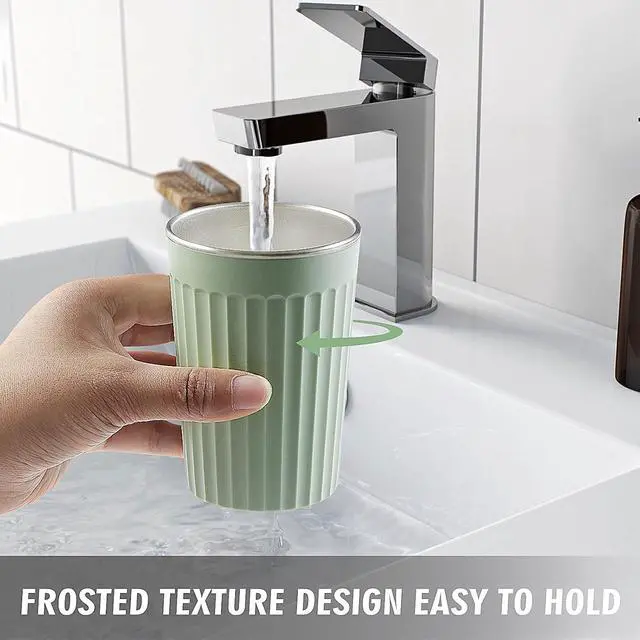 Alt view image 3 of 6 - Toothbrush Cup Holder for Bathroom,Reusable Stainless Steel Bathroom Cup
