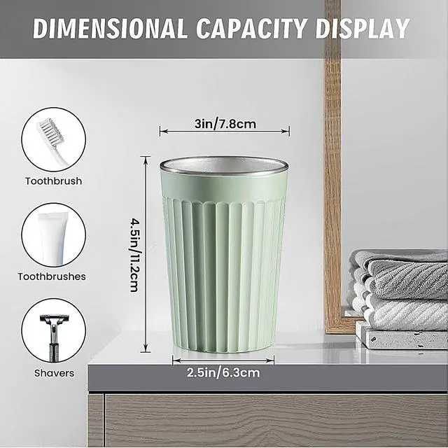 Alt view image 2 of 6 - Toothbrush Cup Holder for Bathroom,Reusable Stainless Steel Bathroom Cup