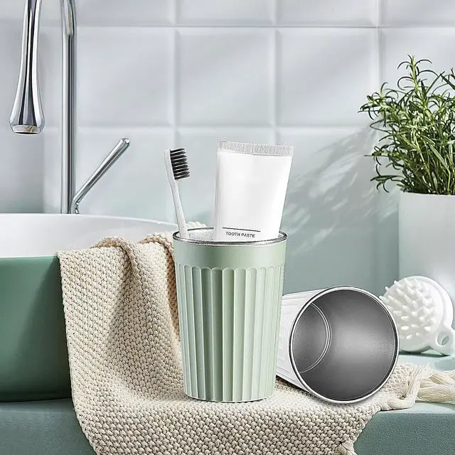 Alt view image 6 of 6 - Toothbrush Cup Holder for Bathroom,Reusable Stainless Steel Bathroom Cup