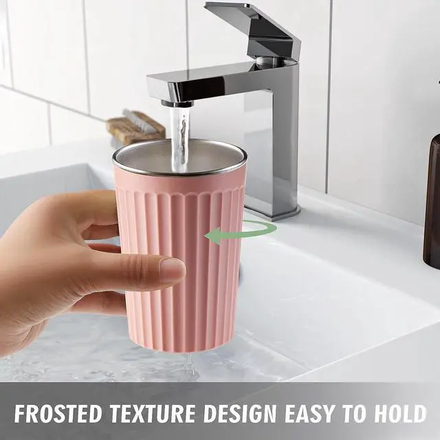Alt view image 3 of 7 - Toothbrush Cup Holder for Bathroom,Reusable Stainless Steel Bathroom Cup