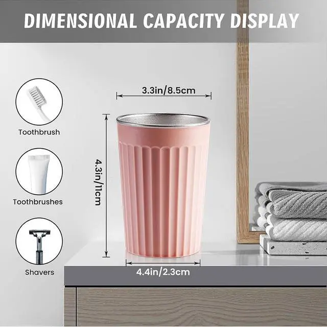 Alt view image 2 of 7 - Toothbrush Cup Holder for Bathroom,Reusable Stainless Steel Bathroom Cup