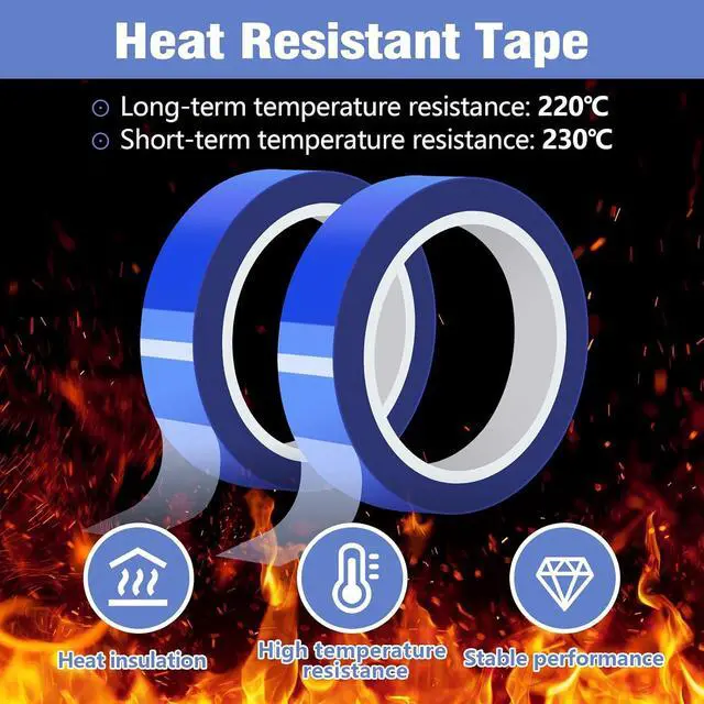 Alt view image 4 of 7 - 2 Rolls 20mm × 30m (98ft) Blue Sublimation Heat Transfer Tape for Press