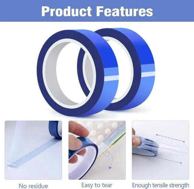 Alt view image 5 of 7 - 2 Rolls 20mm × 30m (98ft) Blue Sublimation Heat Transfer Tape for Press