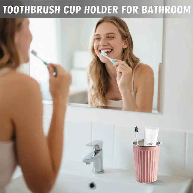 Alt view image 6 of 7 - Toothbrush Cup Holder for Bathroom,Reusable Stainless Steel Bathroom Cup
