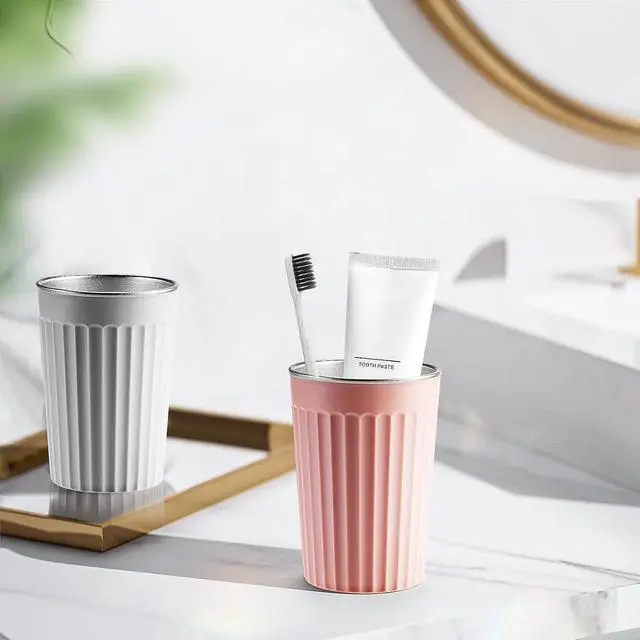 Alt view image 7 of 7 - Toothbrush Cup Holder for Bathroom,Reusable Stainless Steel Bathroom Cup