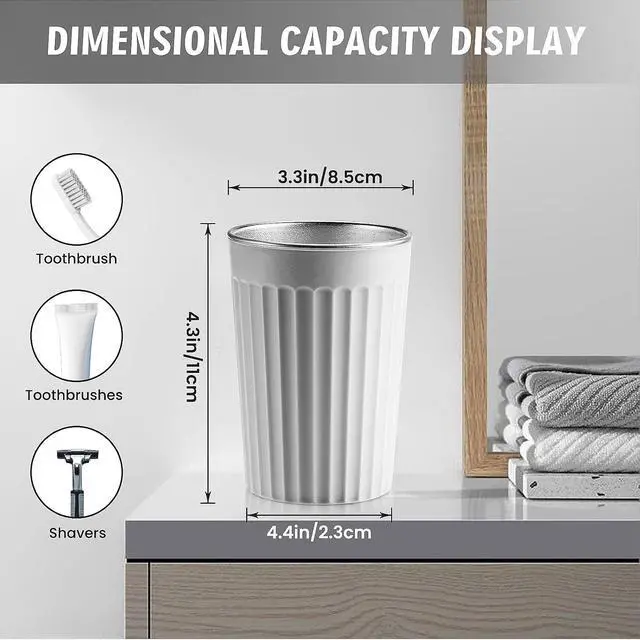 Alt view image 2 of 7 - Toothbrush Cup Holder for Bathroom,Reusable Stainless Steel Bathroom Cup
