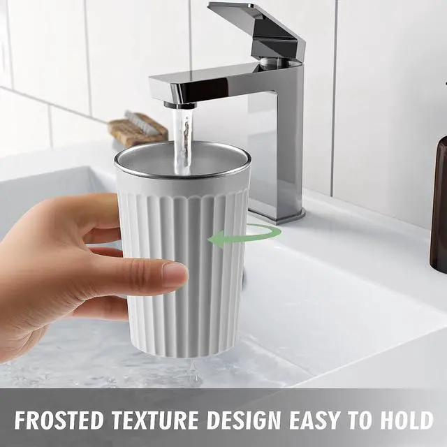 Alt view image 3 of 7 - Toothbrush Cup Holder for Bathroom,Reusable Stainless Steel Bathroom Cup