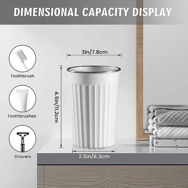 Alt view image 2 of 7 - Toothbrush Cup Holder for Bathroom,Reusable Stainless Steel Bathroom Cup