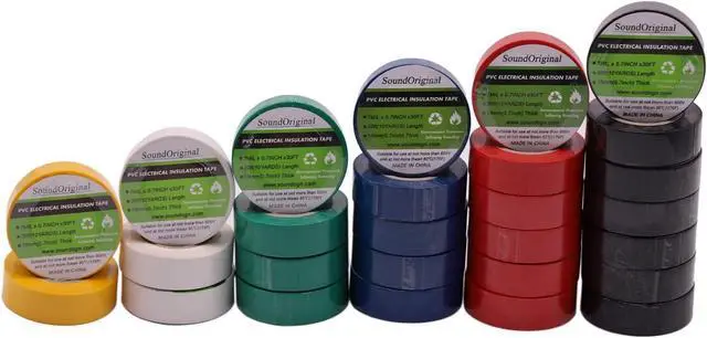 Alt view image 5 of 7 - Electrical Tape Colors 6 Pack 0.7-Inch by 30 Feet, Voltage Level 600V Dustproof, Adhesive for General Home Vehicle Auto Car Power Circuit Wiring Multicolor