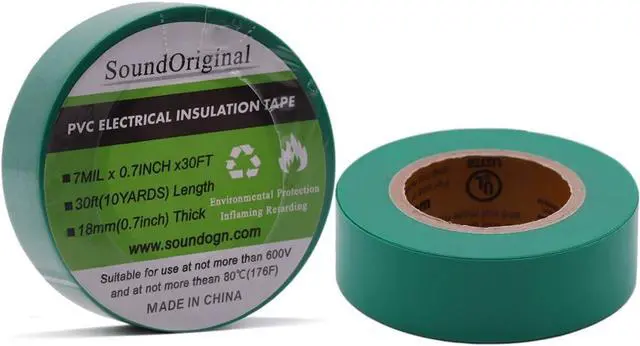 Alt view image 3 of 7 - Electrical Tape 6 Pack 3/4-Inch by 30 Feet, Voltage Level 600V Dustproof, Adhesive for General Home Vehicle Auto Car Power Circuit Wiring Green (30Ft Green)