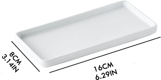 Alt view image 2 of 5 - Ceramic Toothbrush Holder for Bathroom Toothbrush Tray for Vanity Countertop Storage Organizer for Holding Toothpaste Dental Floss Picks Makeup Brushes Trays for Household Purposes(Small)