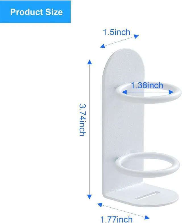Alt view image 4 of 6 - 2 Pack Electric Toothbrush Holders Stick on The Wall Electric Metal Tooth Brushing Holder Wall Mounted Bathroom Organizer