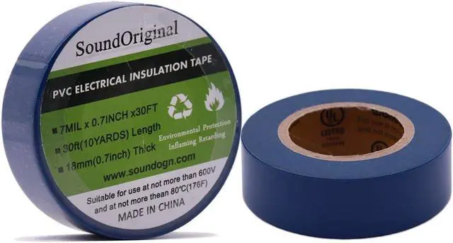 Alt view image 3 of 7 - Electrical Tape Blue 6 Pack 3/4-Inch by 30 Feet, Voltage Level 600V Dustproof, Adhesive for General Home Vehicle Auto Car Power Circuit Wiring Blue