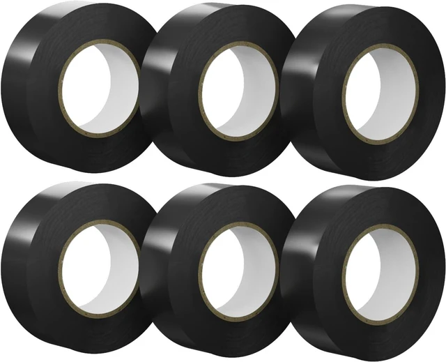 Main image of SWRT 6 Pack Black Electrical Tape Waterproof, 0.75 in x 66 FT High Temp Electric Tape Under 600V for All Weather - UV Protection - Flame Retardant