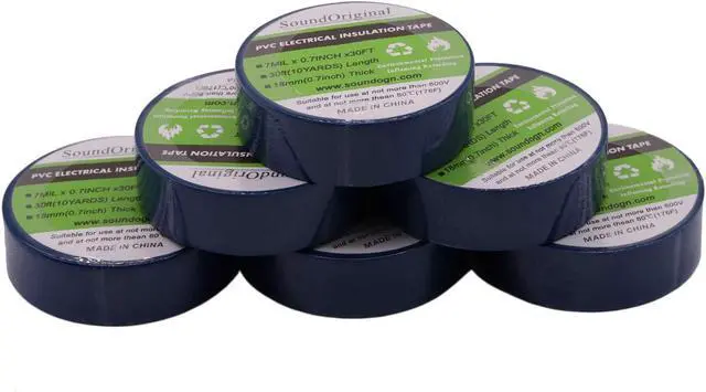 Alt view image 5 of 7 - Electrical Tape Blue 6 Pack 3/4-Inch by 30 Feet, Voltage Level 600V Dustproof, Adhesive for General Home Vehicle Auto Car Power Circuit Wiring Blue