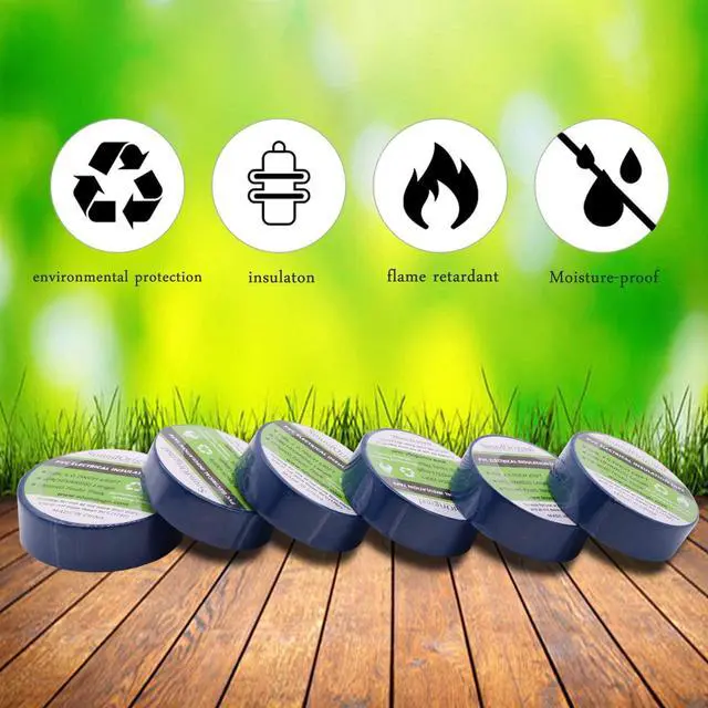 Alt view image 7 of 7 - Electrical Tape Blue 6 Pack 3/4-Inch by 30 Feet, Voltage Level 600V Dustproof, Adhesive for General Home Vehicle Auto Car Power Circuit Wiring Blue