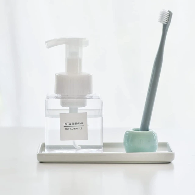 Alt view image 3 of 5 - Ceramic Toothbrush Holder for Bathroom Toothbrush Tray for Vanity Countertop Storage Organizer for Holding Toothpaste Dental Floss Picks Makeup Brushes Trays for Household Purposes(Small)