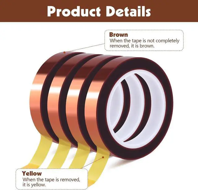 Alt view image 3 of 7 - 4 Rolls Heat Resistant Tape 10mm x 49Ft Transfer Tape for Heat Press