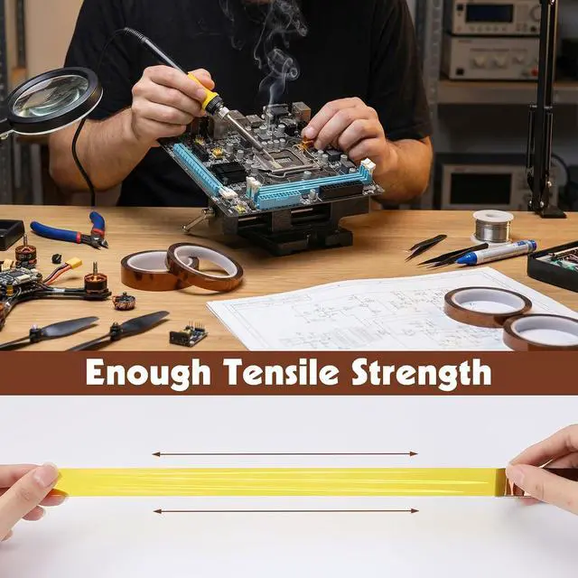 Alt view image 6 of 7 - 4 Rolls Heat Resistant Tape 10mm x 49Ft Transfer Tape for Heat Press