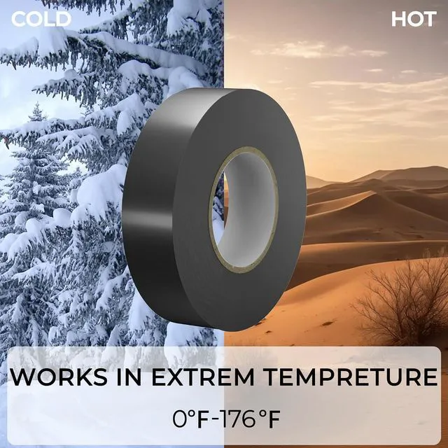 Alt view image 2 of 7 - SWRT 6 Pack Black Electrical Tape Waterproof, 0.75 in x 66 FT High Temp Electric Tape Under 600V for All Weather - UV Protection - Flame Retardant