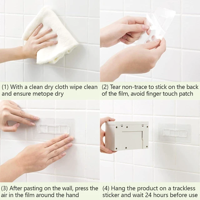 Alt view image 6 of 6 - LUEXBOX Self Adhesive Toothbrush Holders Wall Mounted, Multifunction Toothpaste Stand with Covers, Automatic Toothpaste Dispenser for Bathroom, Toothbrush Hanger Rack for Dorm, Cabinet