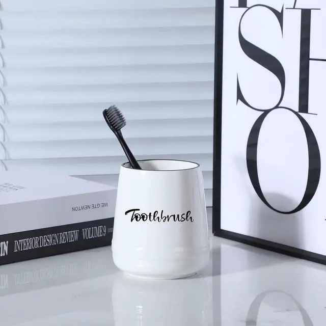 Alt view image 3 of 6 - Ceramic Toothbrush, Brushing Holder Easy to Clean (White)