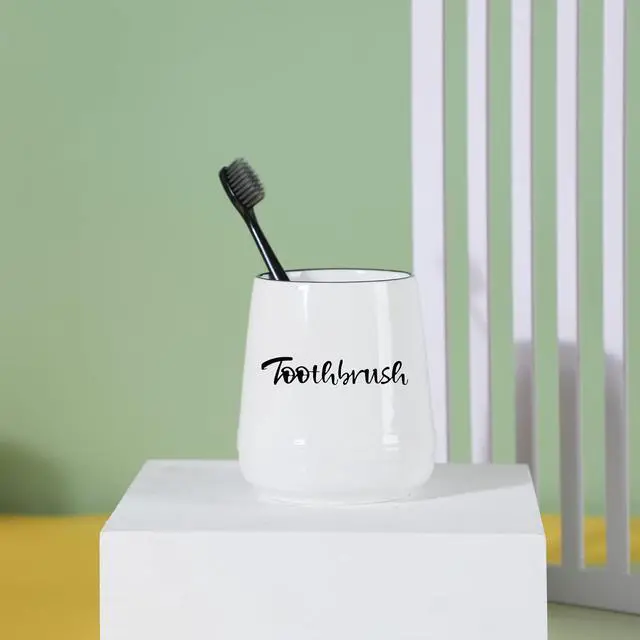 Alt view image 5 of 6 - Ceramic Toothbrush, Brushing Holder Easy to Clean (White)