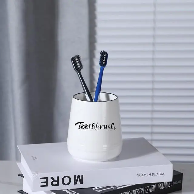 Alt view image 6 of 6 - Ceramic Toothbrush, Brushing Holder Easy to Clean (White)