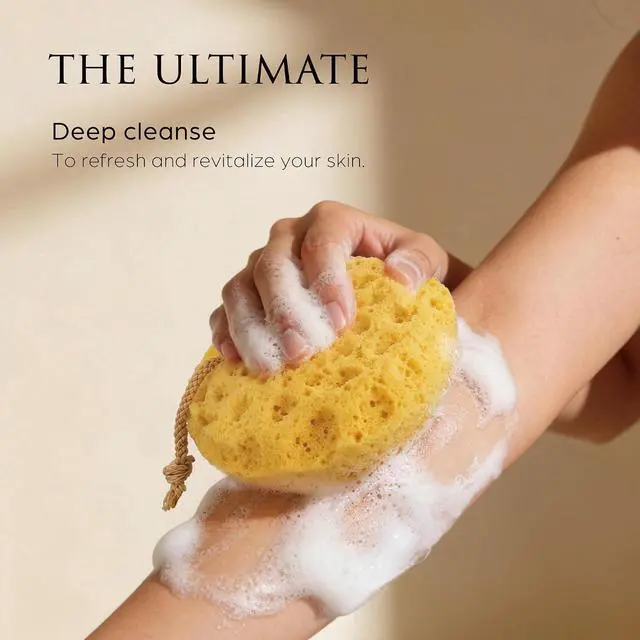 Alt view image 4 of 7 - Spongentle Loofah Sponge for Shower and Bathing, Bath Sponge with Dual Texture, Shower Pouf for Gentle and Deep Exfoliation, Large Size Body Scrubber for Men & Women, PU Foam, 37% More Lather, 2 Pack