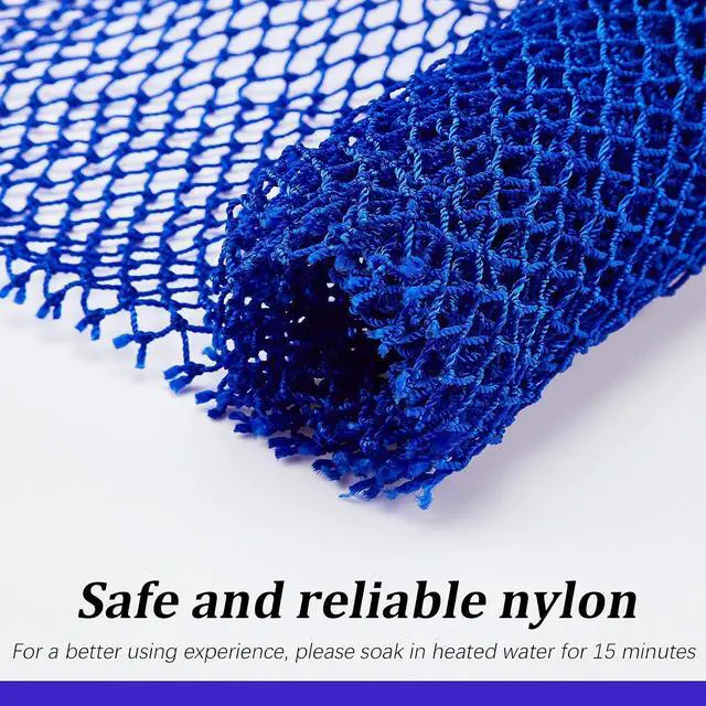 Alt view image 4 of 7 - Shappy 2 Pcs African Net Sponge Exfoliating Net African Body Scrubber Bath Rag Washcloth Towel Shower Body Back Scrubber Skin Smoother for Daily Use or Stocking Stuffer (Blue)
