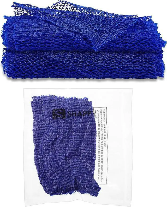 Alt view image 7 of 7 - Shappy 2 Pcs African Net Sponge Exfoliating Net African Body Scrubber Bath Rag Washcloth Towel Shower Body Back Scrubber Skin Smoother for Daily Use or Stocking Stuffer (Blue)