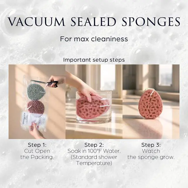 Alt view image 5 of 7 - Spongentle Loofah Sponge for Shower and Bathing, Bath Sponge with Dual Texture, Shower Pouf for Gentle and Deep Exfoliation, Large Size Body Scrubber for Men & Women, PU Foam, 37% More Lather, 2 Pack