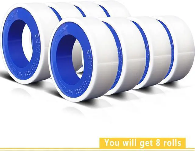 Alt view image 2 of 7 - VOTMELL 8 Rolls 1/2 Inch(W) X 520 Inches(L) Teflon Plumbers Tape,Pipe Sealing & Plumbing Thread Tape,PTFE Water Sealant Seal for Shower Head,White
