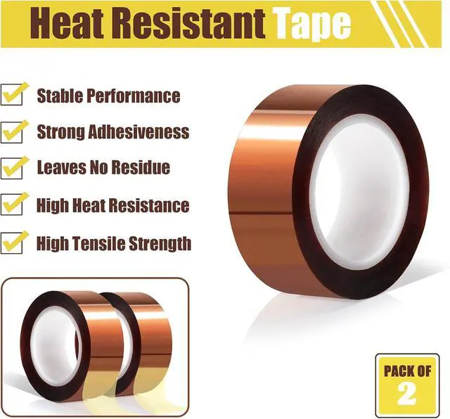 Alt view image 3 of 7 - MEBMIK 2 Rolls 20mm x16m(52FT) Heat Tape High Temperature Heat Resistant Tape Heat Transfer Tape for Heat Sublimation Press Vinyl,No Residue