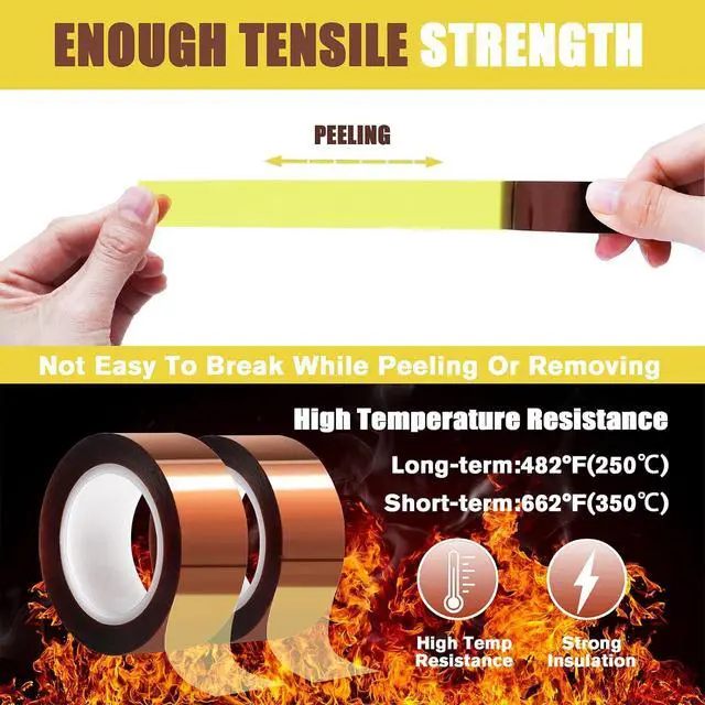Alt view image 5 of 7 - MEBMIK 2 Rolls 20mm x16m(52FT) Heat Tape High Temperature Heat Resistant Tape Heat Transfer Tape for Heat Sublimation Press Vinyl,No Residue