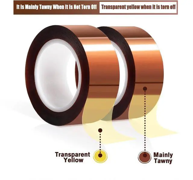 Alt view image 6 of 7 - MEBMIK 2 Rolls 20mm x16m(52FT) Heat Tape High Temperature Heat Resistant Tape Heat Transfer Tape for Heat Sublimation Press Vinyl,No Residue