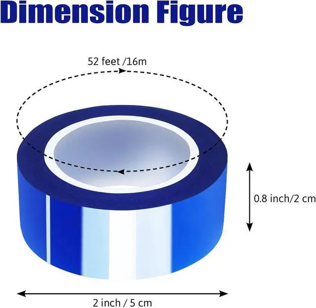 Alt view image 2 of 6 - MEBMIK 2 Rolls 20mm x16m(52FT) Blue Heat Tape High Temperature Heat Resistant Tape Heat Transfer Tape for Heat Sublimation Press Vinyl,No Residue
