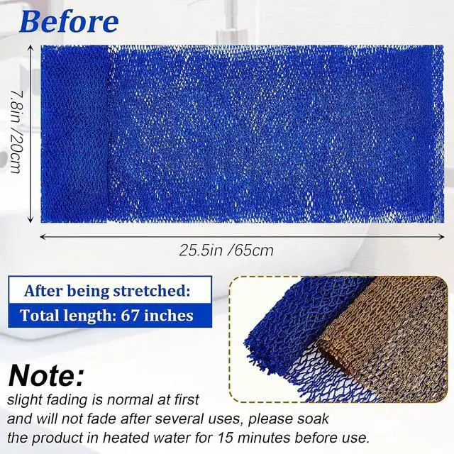 Alt view image 3 of 7 - Shappy 2 Pcs African Net Sponge Exfoliating Net,Blue, Brown