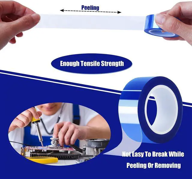 Alt view image 4 of 6 - MEBMIK 2 Rolls 20mm x16m(52FT) Blue Heat Tape High Temperature Heat Resistant Tape Heat Transfer Tape for Heat Sublimation Press Vinyl,No Residue