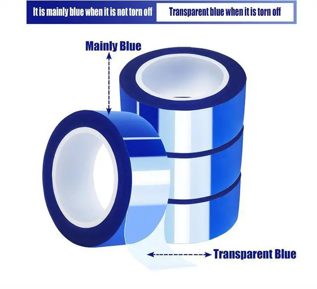 Alt view image 5 of 6 - MEBMIK 4 Rolls 20mm x16m(52FT) Blue Heat Tape High Temperature Heat Resistant Tape Heat Transfer Tape for Heat Sublimation Press Vinyl,No Residue