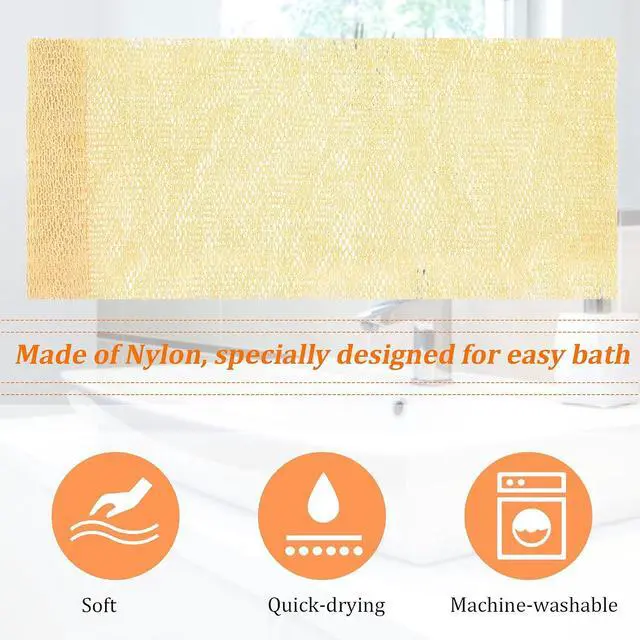 Alt view image 5 of 6 - Shappy 2 Pcs African Net Sponge Exfoliating Net African Body Scrubber Bath Rag Washcloth Towel Shower Body Back Scrubber Skin Smoother for Daily Use or Stocking Stuffer(Peach Pink, Creamy)