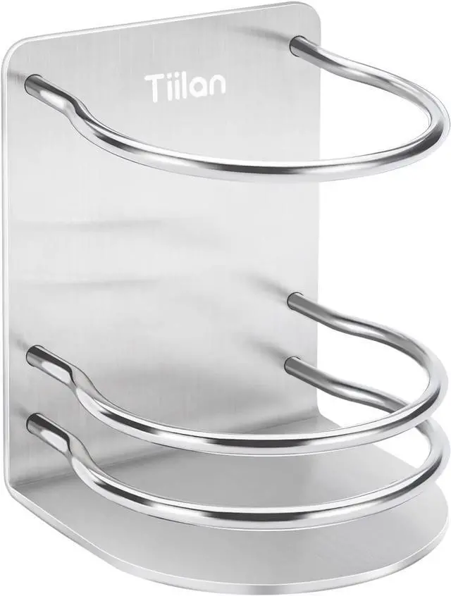 Main image of Toothbrush Holder Wall Mounted, Bathroom Storage Stand for Razor, Toothpaste - Self Adhesive, Stainless Steel, Silver