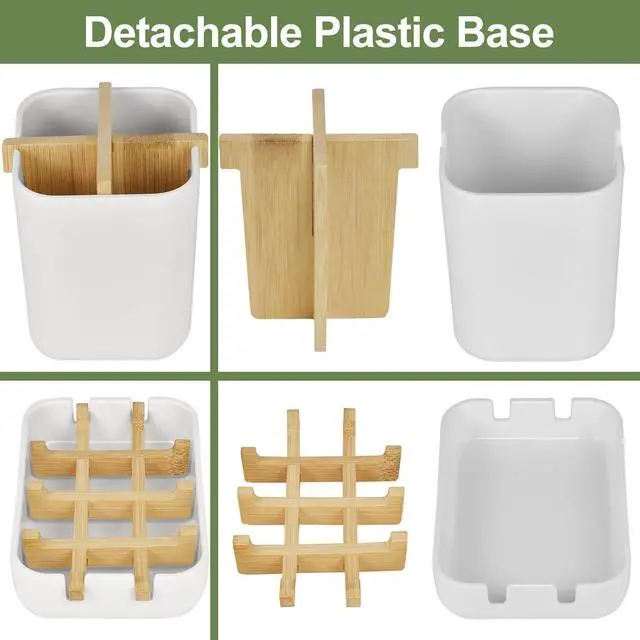 Alt view image 3 of 7 - Toothbrush Holders and Soap Holder Set, Bathroom Accessories Countertop