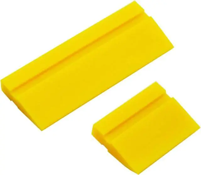 Main image of 2-Piece DIY Mini Squeegee Set - Soft Silicone Window Tint Squeegee for Glass, Mirror, Shower - Yellow (4.7in x 1.9in, 2.4in x 1.9in)