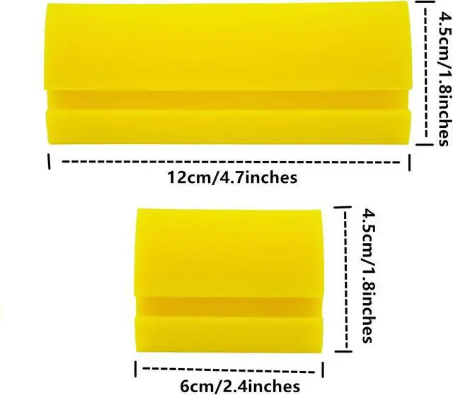 Alt view image 3 of 5 - 2-Piece DIY Mini Squeegee Set - Soft Silicone Window Tint Squeegee for Glass, Mirror, Shower - Yellow (4.7in x 1.9in, 2.4in x 1.9in)