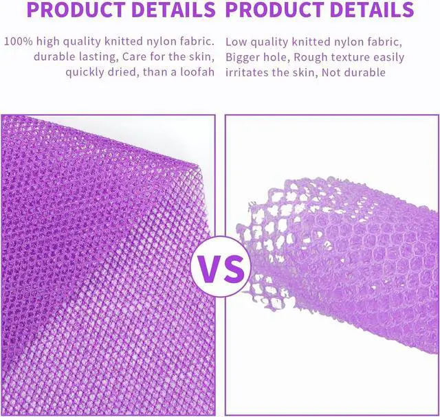 Alt view image 3 of 7 - FARMOGA African Net Sponge Body Scrubber African Exfoliating Net Loofah for Women & Men Back Exfoliator Washcloth for Bathing Accessories
