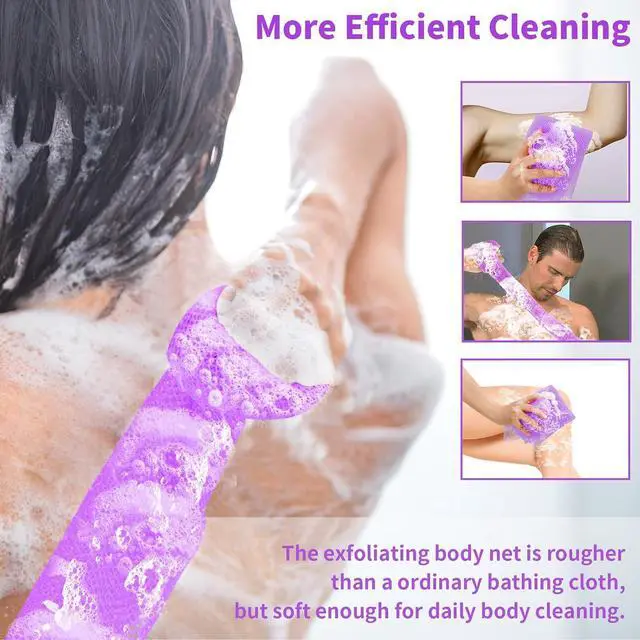 Alt view image 4 of 7 - FARMOGA African Net Sponge Body Scrubber African Exfoliating Net Loofah for Women & Men Back Exfoliator Washcloth for Bathing Accessories
