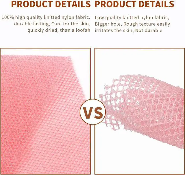 Alt view image 3 of 7 - FARMOGA African Net Sponge Body Scrubber African Exfoliating Net Loofah for Women & Men Back Exfoliator Washcloth for Bathing Accessories
